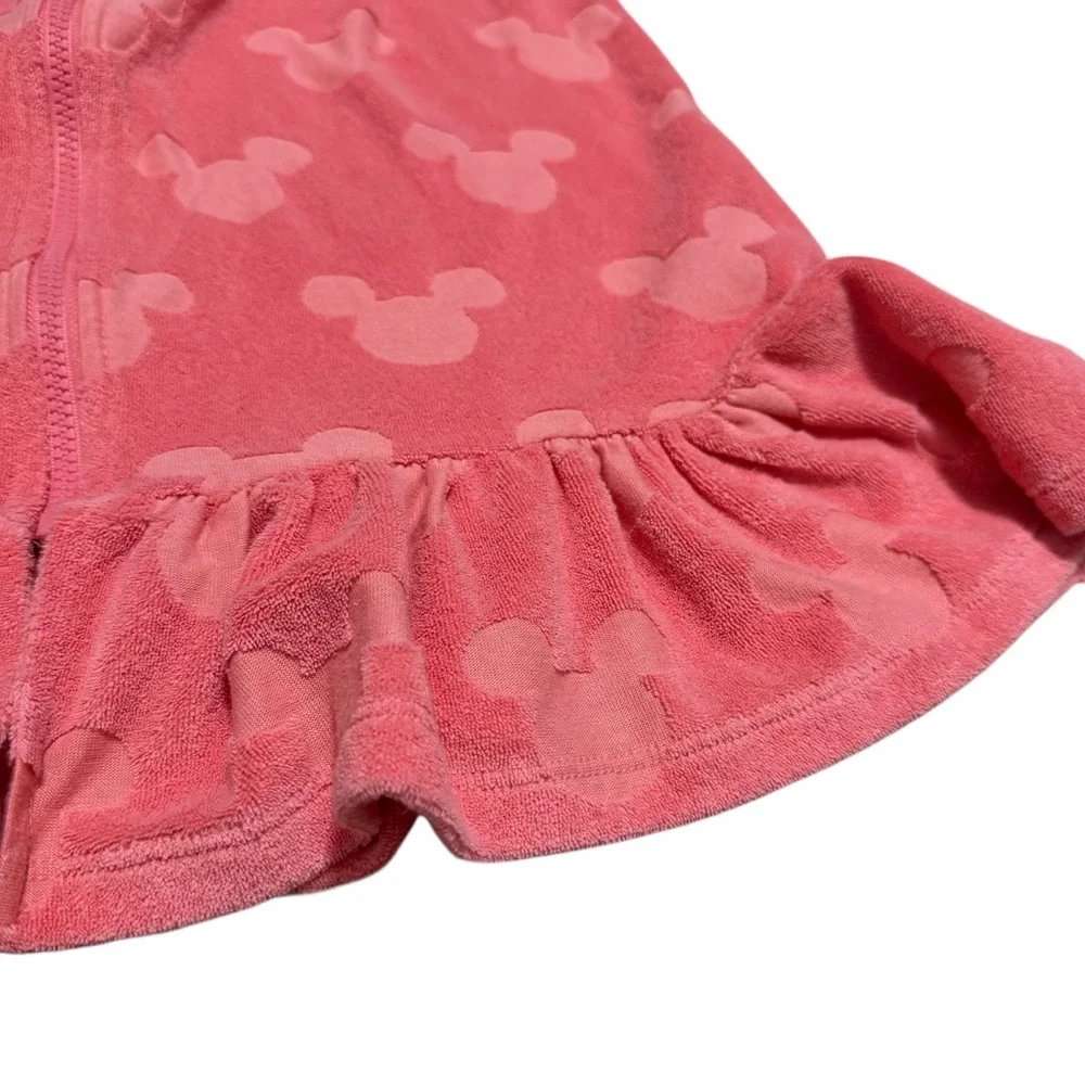 Disney Girls Minnie Mouse Hooded Terry Cloth Swimsuit Coverup Dress | Size 11/12